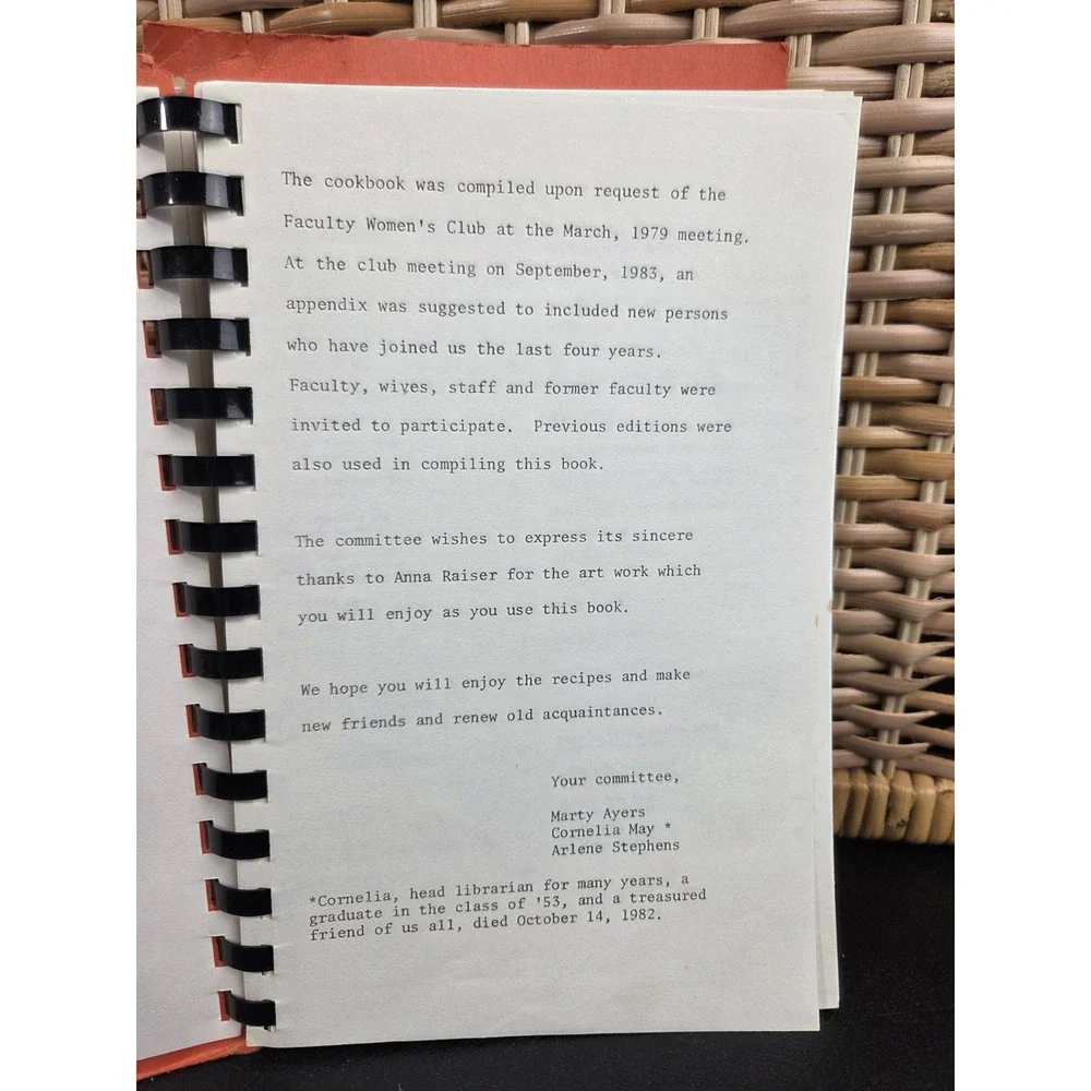 Greenville College Cookbook Greenville, Illinois 1983 257 Pages Local